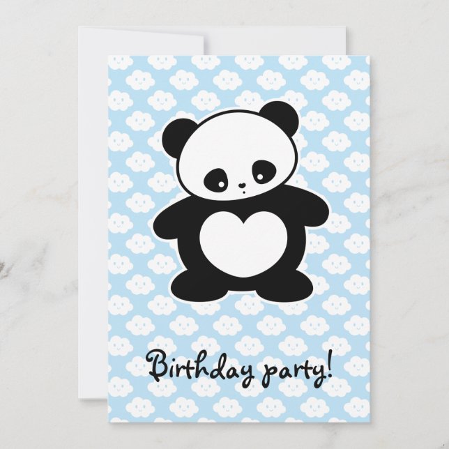 Kawaii panda invitation (Front)