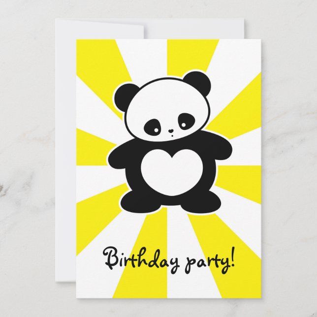 Kawaii panda invitation (Front)