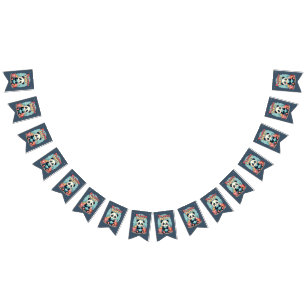 Kawaii Panda Pajama Party Cozy Sleepover Aesthetic Bunting Flags