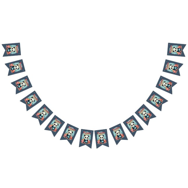 Kawaii Panda Pajama Party Cozy Sleepover Aesthetic Bunting Flags (All)