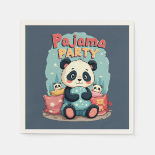 Kawaii Panda Pajama Party Cozy Sleepover Aesthetic Napkin