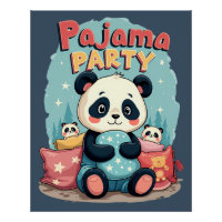 Kawaii Panda Pajama Party Cozy Sleepover Aesthetic