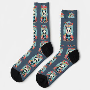 Kawaii Panda Pajama Party Cozy Sleepover Aesthetic Socks