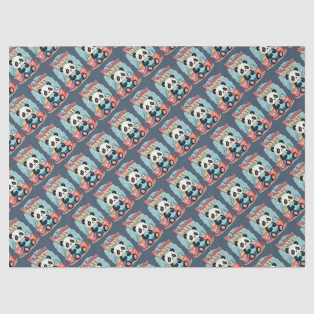 Kawaii Panda Pajama Party Cozy Sleepover Aesthetic Tissue Paper (Front)