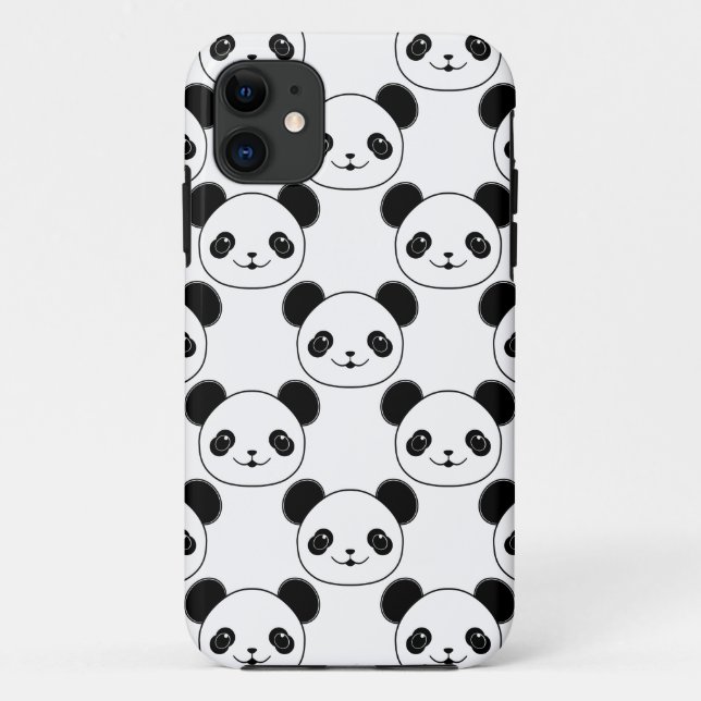 Kawaii Panda Pattern In Black And White Case-Mate iPhone Case (Back)