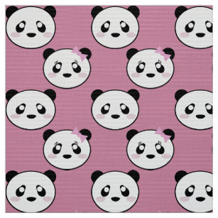 Kawaii Panda Pink Boy Girl Baby Cute Animal print Fabric
