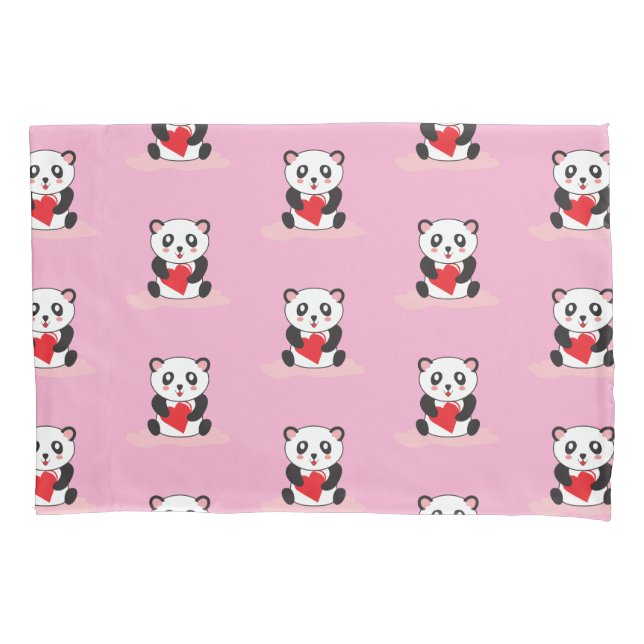 Kawaii Panda Plush Blanket for Children Pillowcase (Front)