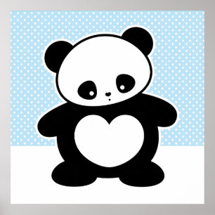Kawaii panda poster