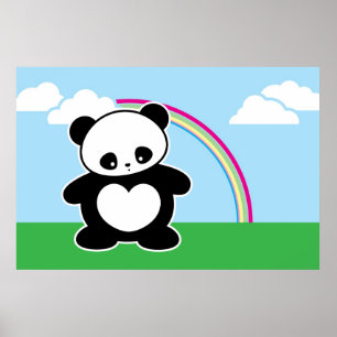 Kawaii panda poster