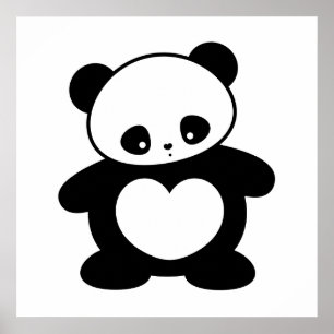 Kawaii panda poster