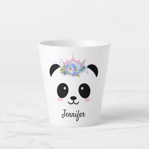 Kawaii panda queen personalized  latte mug