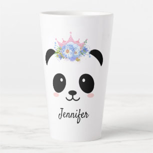 Kawaii panda queen personalized latte mug