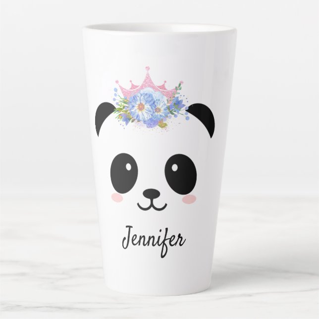 Kawaii panda queen personalized latte mug (Front)