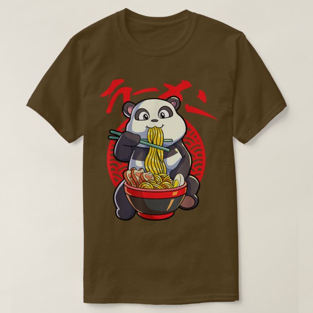 Kawaii Panda Ramen Japanese Noodle Anime Panda  T-Shirt (Design Front)
