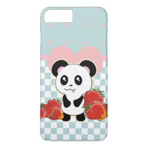Kawaii Panda strawberries cute Case-Mate iPhone Case