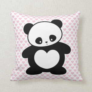 Kawaii panda throw pillow