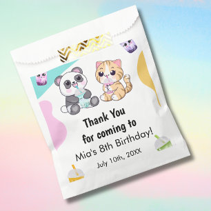 Kawaii Panda & Tiger Bubble Tea Kids Birthday Favour Bag
