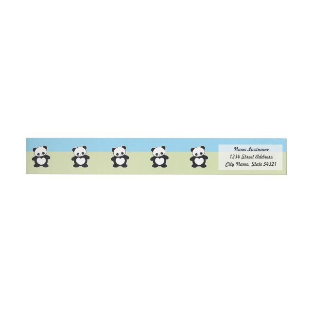 Kawaii panda wrap around label (Individual)