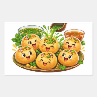 Kawaii Pani Puri Sticker, Cute Indian Street Food  Sticker