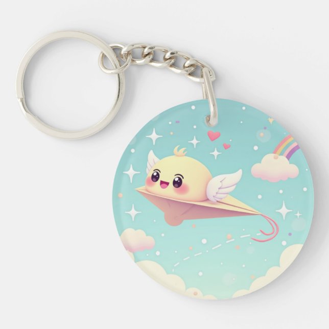 Kawaii Paper Airplane Keychain (Front)