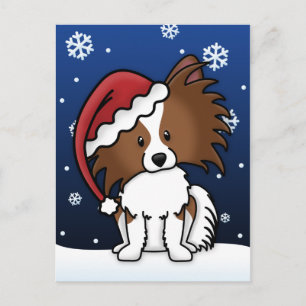 Kawaii Papillon Christmas Postcard