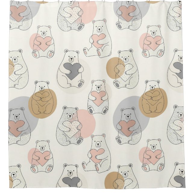 Kawaii Pastel Bear Heart Pattern (Front)