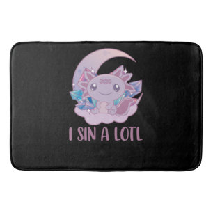 Kawaii Pastel Colours Gothic Cute Goth Axolotl Bath Mat