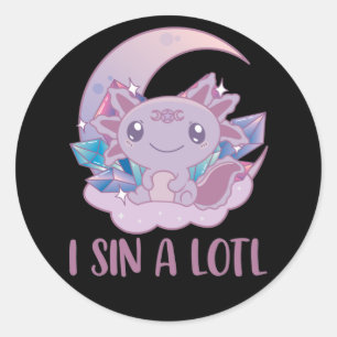 Kawaii Pastel Colours Gothic Cute Goth Axolotl Cla Classic Round Sticker