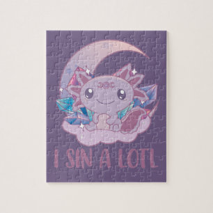 Kawaii Pastel Colours Gothic Cute Goth Axolotl Jig Jigsaw Puzzle