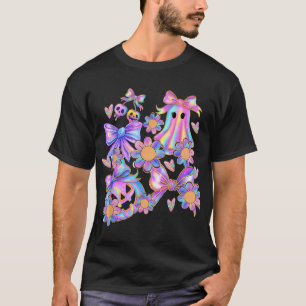Kawaii Pastel Ghost Pumpkin Bow Halloween Spooky  T-Shirt