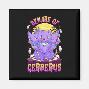 Kawaii Pastel Goth Cute Creepy 3-Headed Dog Fun Ce Magnet