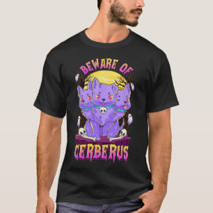 Kawaii Pastel Goth Cute Creepy 3-Headed Dog Fun Ce T-Shirt