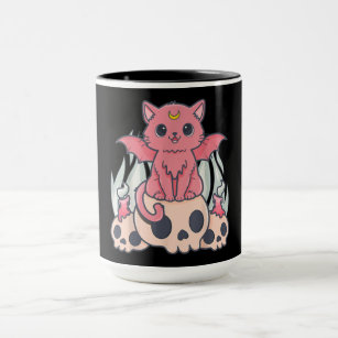 Nu Goth Witchy Pastel Goth Aesthetic Creepy Cute Bat Coffee Mug by