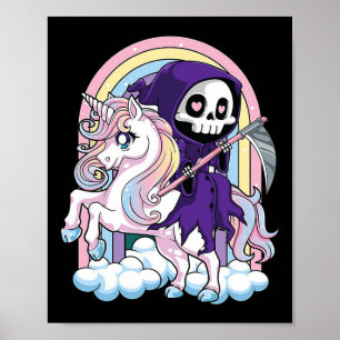 Kawaii Pastel Goth Cute Halloween Grim Reaper Ridi Poster