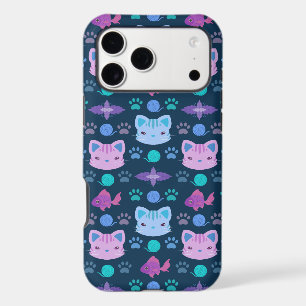 Kawaii Pastel Goth Kitty Cat Navy iPhone Case