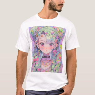 Kawaii Pastel Harajuku Anime Girl With Braids T-Shirt