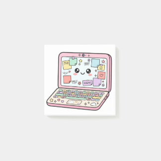 Kawaii Pastel Laptop Study Vibes Sticker Post-it Notes