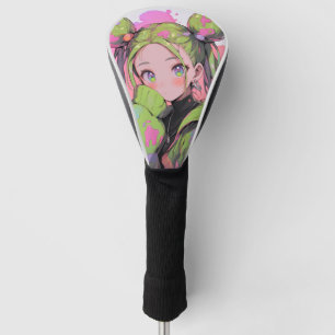 Kawaii Pastel Splatter Anime Girl Golf Head Cover
