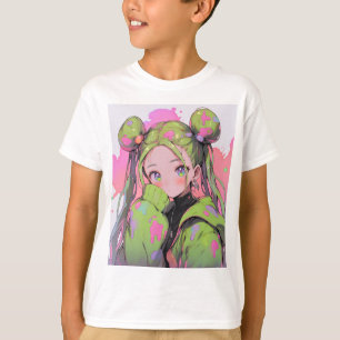 Kawaii Pastel Splatter Anime Girl T-Shirt