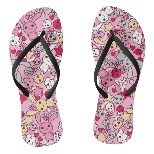Kawaii pattern flip flops (Footbed)