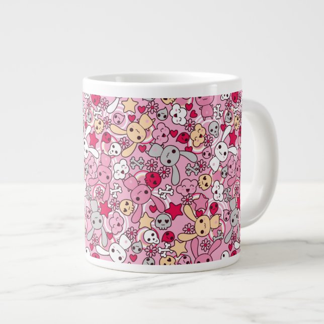 Kawaii pattern large coffee mug (Front Right)