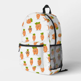 Kawaii pattern of fun carrots printed backpack