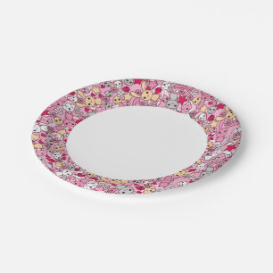 Kawaii pattern paper plate
