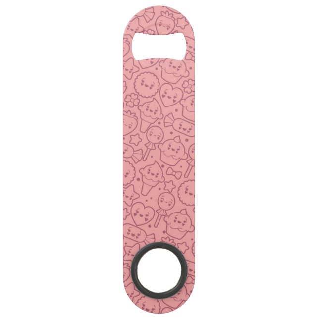 Kawaii pattern with cute cakes bar key (Front)