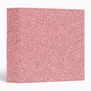 Kawaii pattern with cute cakes binder