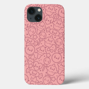Kawaii pattern with cute cakes iPhone 13 case