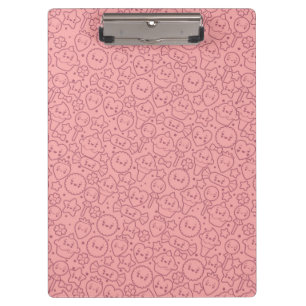 Kawaii pattern with cute cakes clipboard