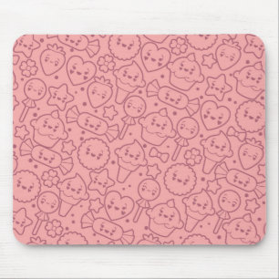 Kawaii pattern with cute cakes mouse pad