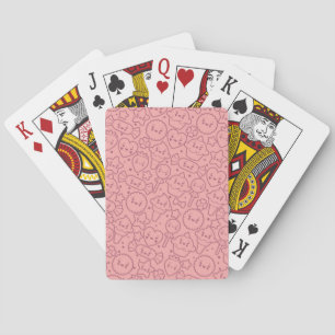 Kawaii pattern with cute cakes playing cards