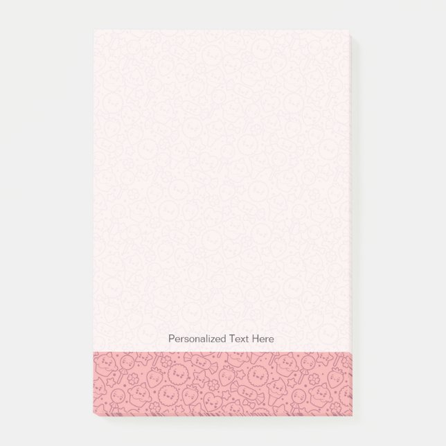 Kawaii pattern with cute cakes post-it notes (Front)